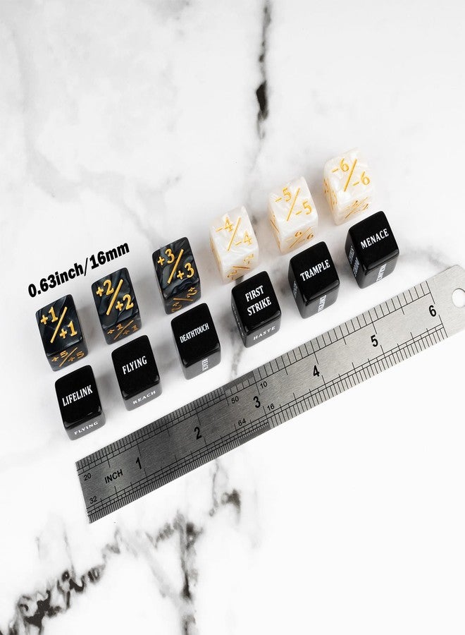 LAMJAM 48 Pieces Abilities Keywords Counter Dice Black MTG Dice Counters Bulk Creature Stats Buff Tokens Dice Set for Magic The Gathering, MTG, TCG, Card Games Accessories - Image 3